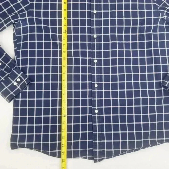 Uniqlo XL Men's Button Down Blue White Check Shirt - Picture 5 of 7